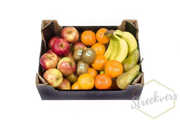 Fruitbox compleet met 5 soorten lekker fruit, complete boxen van Streekvers